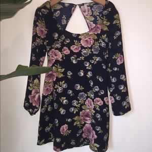 Urban outfitters floral open back mini dress M